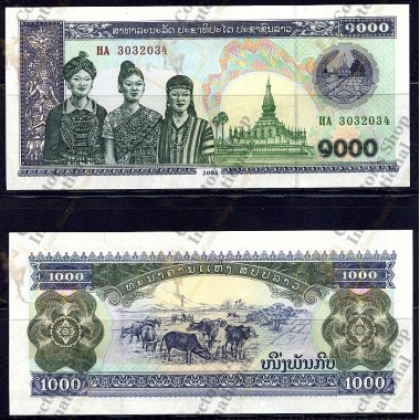 Laos- 1000 Kip 2003 P-32f UNC