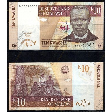 Malawi- 10 Kwacha 2004 P-43...