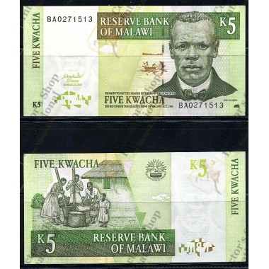 Malawi- 5 Kwacha 2004 P-36 UNC