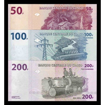 Congo 50-100-200 Francs set...